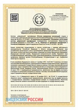 Приложение к сертификату для ИП Чамзинка Сертификат СТО 03.080.02033720.1-2020